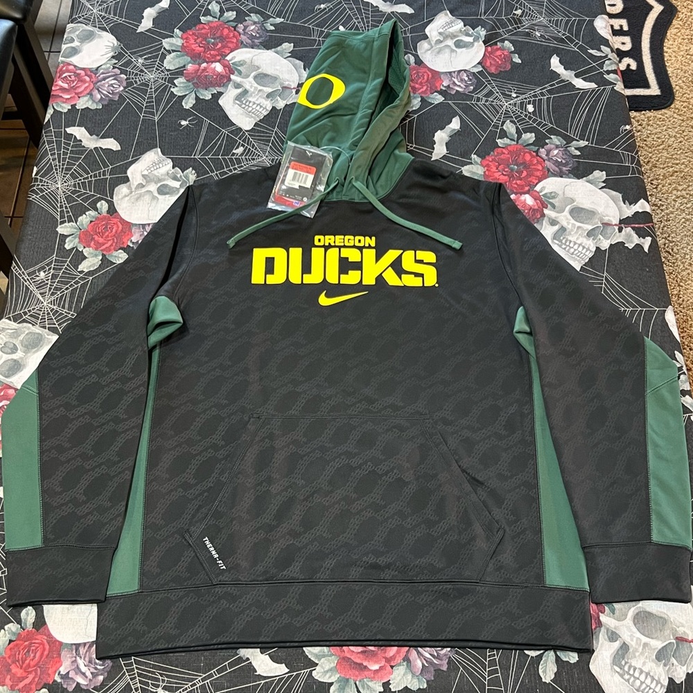 RARE NWT 2013 NIKE THERMA-FIT UO OREGON DUCKS KO CHAINMAIL PERFORMANCE HOODIE L
